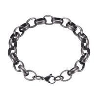 Stainless Steel Jewelry Bracelet, black ionic, fashion jewelry, original color, 220mm, Sold By PC