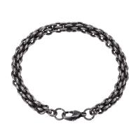 Nehrđajućeg čelika Nakit narukvice, Nehrđajući čelik, black ionske, modni nakit, izvorna boja, 230mm, Prodano By PC