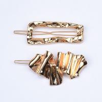 Hair Clip, Tibetan Style, gold color plated, 2 pieces & for woman, 7.5*2.3cm,7.6*3.6cm, Sold By Set
