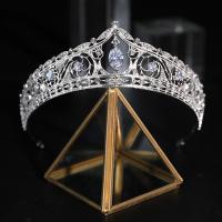 Bridal Tiaras, Tibetan Style, Crown, platinum color plated, with rhinestone, 320x55mm, Sold By PC