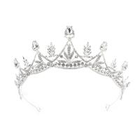 Bridal Tiaras, Tibetan Style, Crown, silver color plated, with rhinestone, 320x55mm, Sold By PC