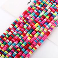Polymer Clay Beads, Abacus, DIY, multi-colored, 7x3.50mm, Approx 110PCs/Strand, Sold By Strand