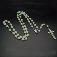 Rosary Necklace Zinc Alloy with Plastic Crucifix Cross lightening & Unisex nickel lead & cadmium free 4.7*2.5cm 1.7*1.5cm 8mm Length 16.14 Inch Sold By PC