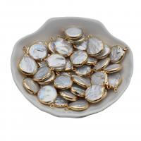 Freshwater Pearl Pendants with Brass mixed colors 16mm Sold By Bag