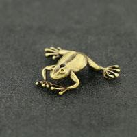 Brass Decoration, Frog, yellow, 25x35mm, Sold By PC