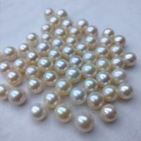 Nema rupa u kulturi Slatkovodni Pearl perle, Krug, možete DIY & nema rupe, bijel, 8mm, 5računala/Torba, Prodano By Torba