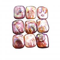 Cultured No Hole Freshwater Pearl Beads, Square, DIY, multi-colored, 16x14mm, 5PCs/Bag, Sold By Bag