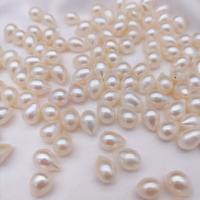 Naturliga sötvattenspärla lösa pärlor, Freshwater Pearl, Dropp, DIY, vit, 5PC/Bag, Säljs av Bag
