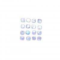 Cultured No Hole Freshwater Pearl Beads, Square, DIY, white, 8-9mm, 5PCs/Bag, Sold By Bag