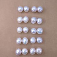 Nėra Hole Kultūringas gėlavandenių perlų karoliukai, Gėlo vandens perlų, Pasidaryk pats & ne skylė, baltas, 5kompiuteriai/Krepšys, Pardavė Krepšys