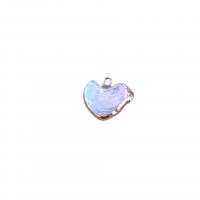 Freshwater Pearl Pendants, with Brass, Heart, mixed colors, 5-10mm, 10PCs/Bag, Sold By Bag