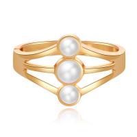 Cink ötvözet Bangle Jewelry, -val Műanyag Pearl, galvanizált, divat ékszerek & a nő, aranysárga, Által értékesített PC