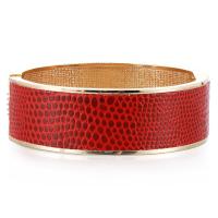 Zinc Alloy Bangle with PU Leather plated fashion jewelry & for woman red Sold By PC