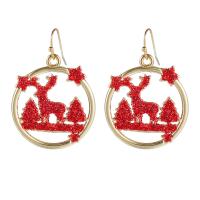 Christmas Earrings, Tibetan Style, Christmas Design & fashion jewelry & for woman & enamel, red, Sold By Pair