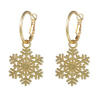 Brincos de Natal, liga de zinco, Design de Natal & joias de moda & para mulher & esmalte, dourado, vendido por par