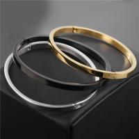 Stainless Steel Bangle 304 Stainless Steel Round 18K gold plated fashion jewelry & Unisex Sold By PC