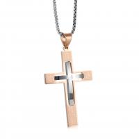 Nehrđajućeg čelika križa Privjesci, Nehrđajući čelik, pozlaćen, modni nakit, više boja za izbor, 37x60mm, Prodano By PC