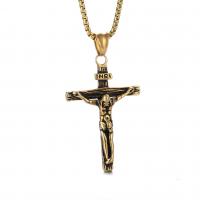 Stainless Steel Cross Pendants, Crucifix Cross, plated, fashion jewelry, more colors for choice, 32x44mm, Sold By PC