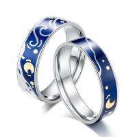 Titanium Stål par Ring, forskellig størrelse for valg & forskellige stilarter for valg & for par, 4.70mm, Størrelse:5-11, Solgt af PC