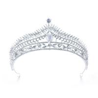 Bridal Tiaras, Tibetan Style, Crown, silver color plated, with rhinestone, 330x55mm, Sold By PC