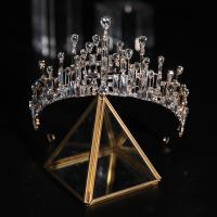 Bridal Tiaras Zinc Alloy Crown plated with rhinestone Sold By PC