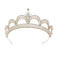 Bridal Tiaras Zinc Alloy Crown plated with rhinestone Sold By PC