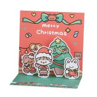 Paper Christmas Card, Rectangle, printing, different color and pattern for choice, 130x130mm, Sold By PC