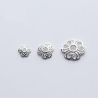 925 Sterling Silver Bead Cap, Flower, different size for choice & hollow, silver color, Sold By PC