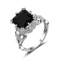 cuproníquel anillo, chapado en color de platina, diverso tamaño para la opción & micro arcilla de zirconia cúbica, agujero:aproximado 0.9mm, Vendido por UD
