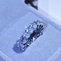 Rhinestone Finger Ring Brass platinum color plated Adjustable & for woman & with rhinestone Approx 0.9mm Sold By Pair