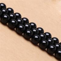 Natürlicher Quarz Perlen Schmuck, rund, verschiedene Größen vorhanden, schwarz, Länge:ca. 17 cm, verkauft von PC