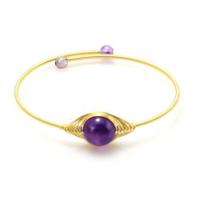 Brass Cuff Bangle, with Gemstone, 14K gold-filled, different materials for choice & for woman, more colors for choice, nickel, lead & cadmium free, 4-12mm, Inner Diameter:Approx 64mm, Sold By PC