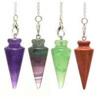Brass Pendulum with Gemstone platinum color plated & Unisex nickel lead & cadmium free Length 7 Inch Sold By PC