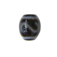 Natural Tibetan Agate Dzi Beads, Oval, S hook & Buddhist jewelry & two tone, 10x12mm, Hole:Approx 2mm, Sold By PC