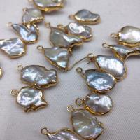 Freshwater Pearl Pendants, with Brass, mixed colors, 10-20mm, 10PCs/Bag, Sold By Bag