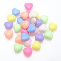 Perle acrylique, coeur, moulage par injection, DIY, couleurs mélangées, 12x11mm, 1150PC/sac, Vendu par sac
