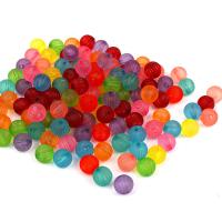 Frosted akryl perler, Runde, du kan DIY, blandede farver, 10mm, Solgt af G