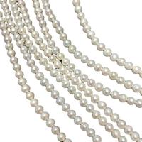 Runde ferskvandskulturperle Beads, Ferskvandsperle, du kan DIY, hvid, 6-6.5mm, Solgt Per 38 cm Strand
