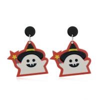 Acrylic Jewelry Earring, with Tibetan Style, Halloween Design & fashion jewelry & for woman, Sold By Pair