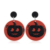 Acrylic Jewelry Earring, with Tibetan Style, Round, Halloween Design & fashion jewelry & for woman, Sold By Pair