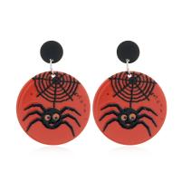 Acrylic Jewelry Earring, with Tibetan Style, Spider, Halloween Design & fashion jewelry & for woman, Sold By Pair