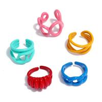 liga de zinco Cuff Ring Finger, 5 peças & joias de moda & unissex & esmalte, multi colorido, vendido por Defina