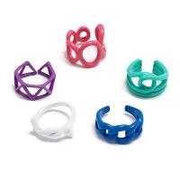 Zinc Alloy Cuff Finger Ring 5 pieces & fashion jewelry & Unisex & enamel multi-colored Sold By Set