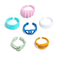 liga de zinco Cuff Ring Finger, 6 peças & joias de moda & unissex & esmalte, multi colorido, vendido por Defina