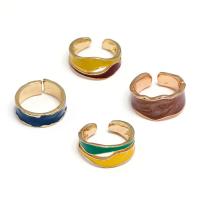 Zinc Alloy Cuff fingerring, 4 stykker & mode smykker & Unisex & emalje, flerfarvede, Solgt af sæt