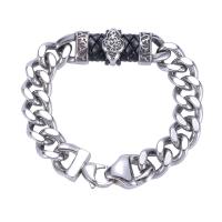 Stainless Steel Jewelry Bracelet, with PU Leather, fashion jewelry & different size for choice, Sold By PC