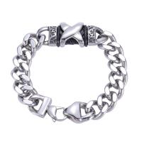 Nerezová ocel šperky náramek, Nerez, s PU, módní šperky & různé velikosti pro výběr, Prodáno By PC