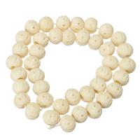 Ox osso grânulos, miçangas, DIY, beige, 12mm, Aprox 33PCs/Strand, vendido para Aprox 15.6 inchaltura Strand