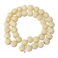 Ox osso grânulos, miçangas, DIY, beige, 10mm, Aprox 40PCs/Strand, vendido para Aprox 15.74 inchaltura Strand