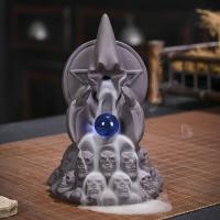 Backflow Incense Burner, Purple Clay, plated, for home and office & durable, 152x102x92mm, Sold By PC
